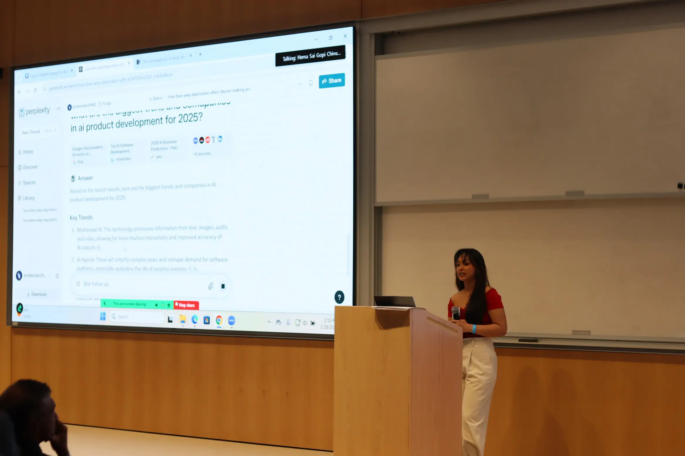 A person giving a presentation